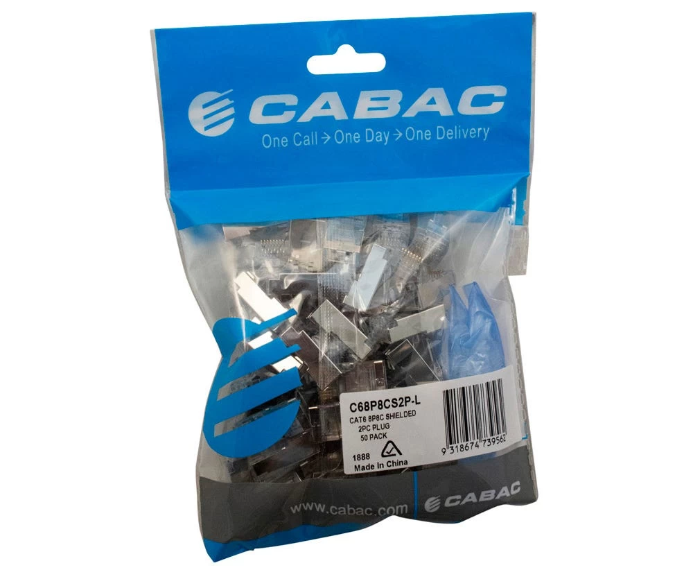 Plug RJ45 8P8C Cat6 2 Piece STP 50PK 3 Plug RJ45 8P8C Cat6 2 Piece STP 50PK