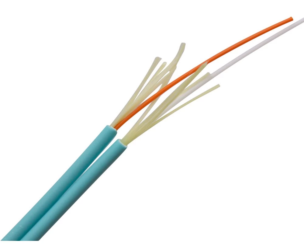 MSS Fibre 2 Core OM3 3mm Duplex Cord Aqua LSZH Jacketed Cable