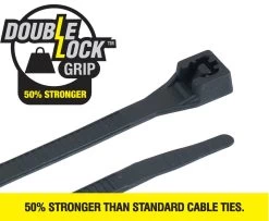 CABLE TIE 280 X 4.3MM DOUBLE LOCK BLACK 11 CABLE TIE 280 X 4.3MM DOUBLE LOCK BLACK -Cable Tool Store CT200BK 1000DL Primary 2