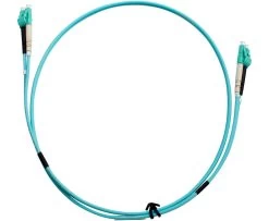 MSS Fibre LC - LC OM3 1 Metre Aqua LSZH 2mm Duplex Fibre Patch Lead