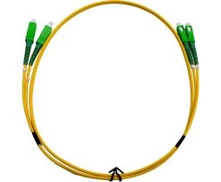 MSS Fibre SCA - SCA Singlemode 3 Metre Yellow LSZH 2mm Duplex Fibre Patch Lead