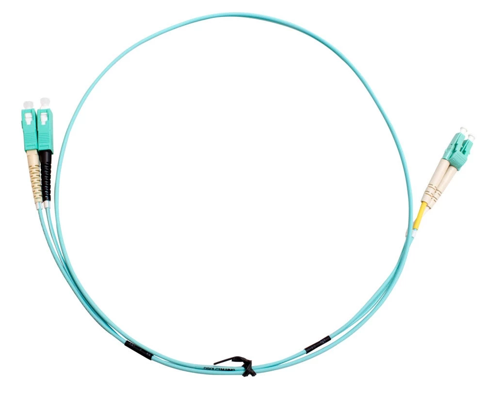 MSS Fibre SC - LC OM3 1 Metre Aqua LSZH 2mm Duplex Fibre Patch Lead 3 MSS Fibre SC - LC OM3 1 Metre Aqua LSZH 2mm Duplex Fibre Patch Lead