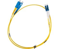 MSS Fibre SC - LC Singlemode 2 Metre Yellow LSZH 2mm Duplex Fibre Patch Lead