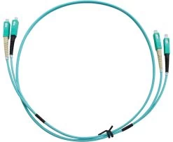 MSS Fibre SC - SC OM3 1 Metre Aqua LSZH 3mm Duplex Fibre Patch Lead