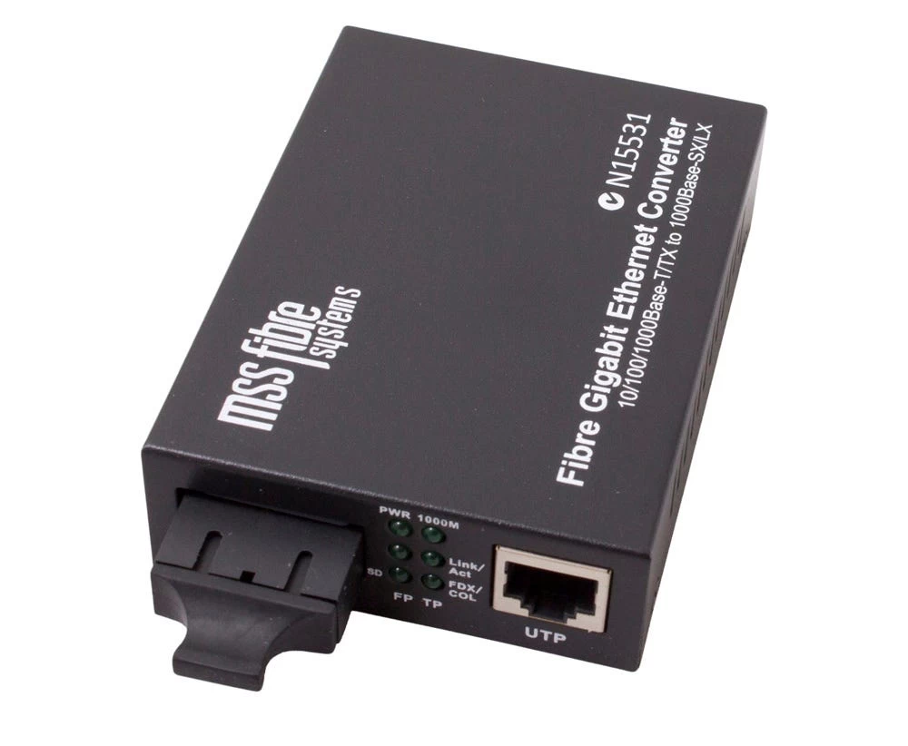 MSS Fibre 1000B-T To 1000B-LX SM 1310NM SC 20KM Media Convertor 3 MSS Fibre 1000B-T To 1000B-LX SM 1310NM SC 20KM Media Convertor