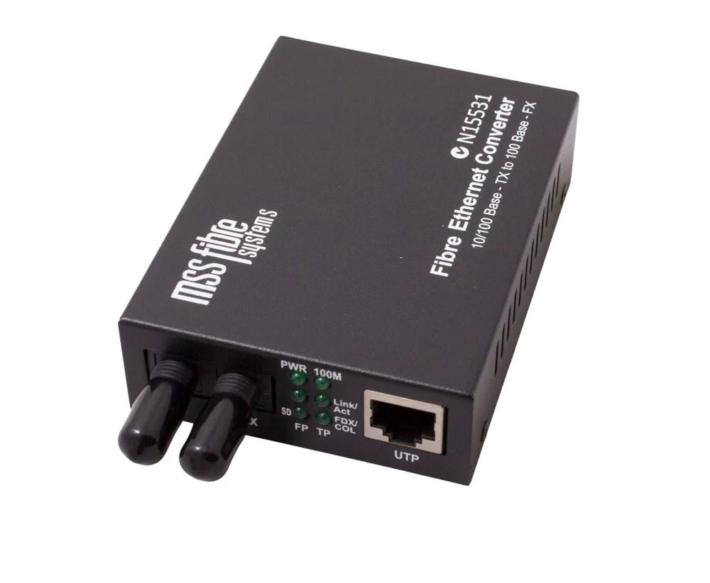 MSS Fibre 100B-TX To 100B-FX MM 1300NM ST 2KM Media Convertor 3 MSS Fibre 100B-TX To 100B-FX MM 1300NM ST 2KM Media Convertor