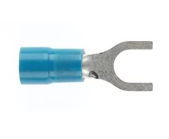 PRE-INSULATED FORKED SPADE TERMINAL (1.0-2.6MM CABLE) BLUE 4MM STUD