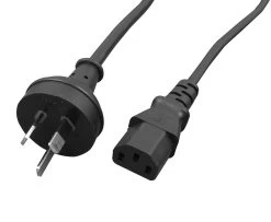 Cable IEC C13 To 3 Pin Plug Black 2M Unbagged