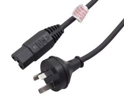 Cable IEC C15 To AUS 3 Pin Plug Black 2M