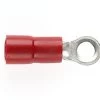 PRE-INSULATED RING TERMINAL (0.5-1.6MM CABLE) RED 3MM STUD DOUBLE GRIP