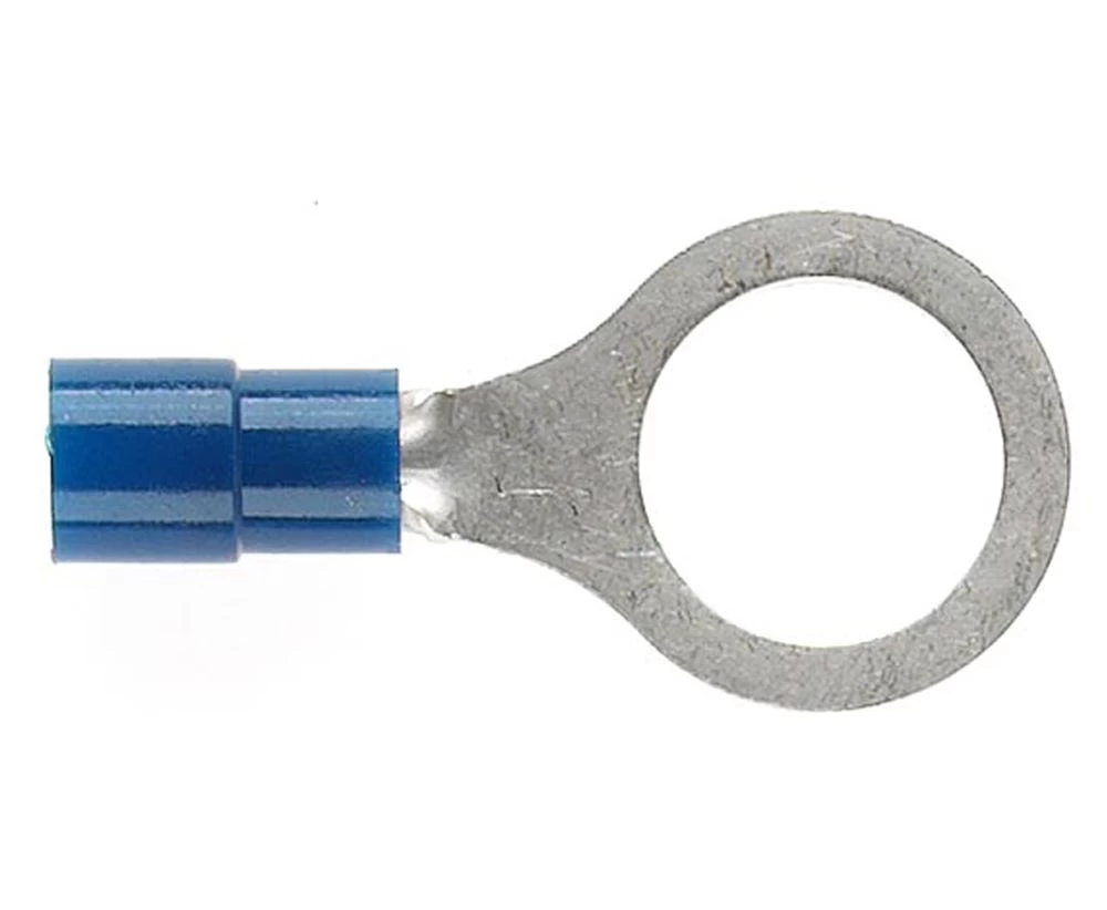 PRE-INSULATED RING TERMINAL (1.0-2.6MM CABLE) BLUE 12MM STUD DOUBLE GRIP 3 PRE-INSULATED RING TERMINAL (1.0-2.6MM CABLE) BLUE 12MM STUD DOUBLE GRIP
