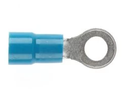 PRE-INSULATED RING TERMINAL (1.0-2.6MM CABLE) BLUE 4MM STUD DOUBLE GRIP