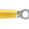 PRE-INSULATED RING TERMINAL (2.5-6.0MM CABLE) YELLOW 4MM STUD DOUBLE GRIP