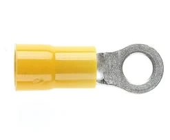 PRE-INSULATED RING TERMINAL (2.5-6.0MM CABLE) YELLOW 4MM STUD DOUBLE GRIP