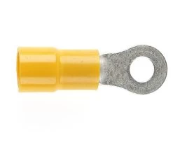 PRE-INSULATED RING TERMINAL (2.5-6.0MM CABLE) YELLOW 5MM STUD