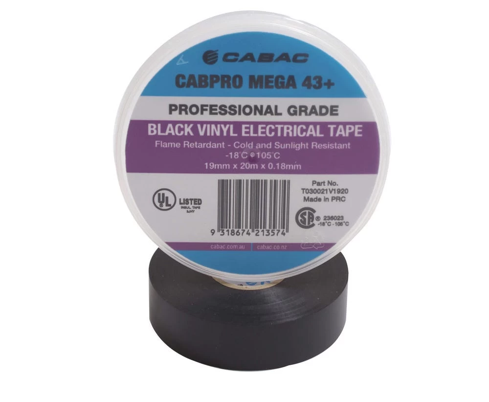 CABPRO Mega 43+ Vinyl Electrical Tape 19mmX20m 3 CABPRO Mega 43+ Vinyl Electrical Tape 19mmX20m